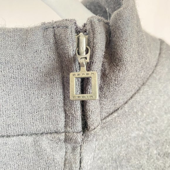 Sarah Pacini Charcoal Grey Long Sweater Jacket Zip Cardigan Size 2 - Picture 3 of 12